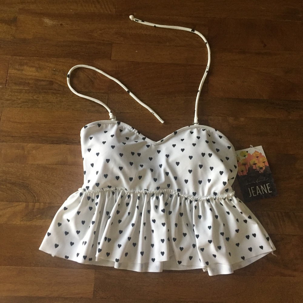 Kortini Jeane Heart Peplum Swim Top